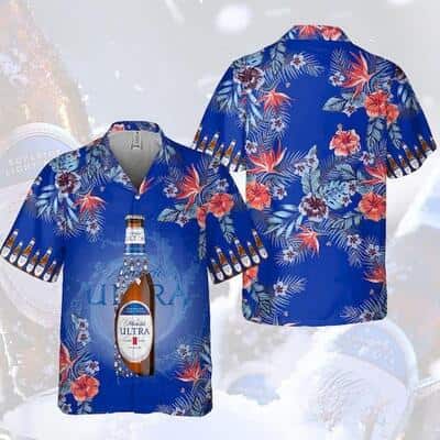 Michelob Ultra Beer Hawaiian Shirt Tropical Flower Pattern