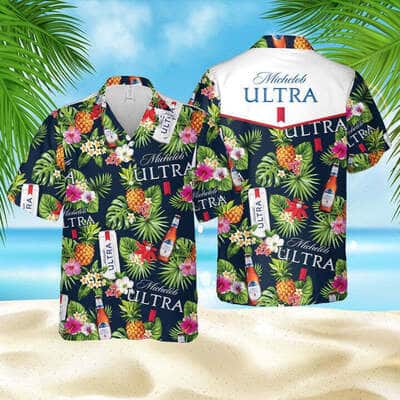 Michelob Ultra Beer Hawaiian Shirt Tropical Pattern Practical Beach Gift