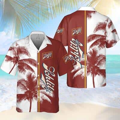 Schlitz Beer Palm Tree All Over Print Hawaiian Shirt