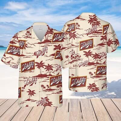 Schlitz Beer Beach Pattern Hawaiian Shirt