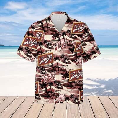 Schlitz Beer Sea Island Pattern Hawaiian Shirt