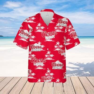 Summer Vibes Coors Light Beer Hawaiian Shirt Coconut Island Pattern