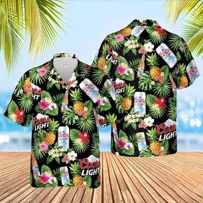 Coors Light Hawaiian Shirt Tropical Pattern Summer Gift For Beach Lovers