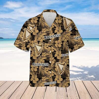 Guinness Hawaiian Shirt Tropical Flower Pattern Beer Lovers Gift