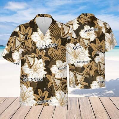 Guinness Beer Hawaiian Shirt Tropical Pattern Practical Beach Gift