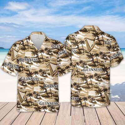 Guinness Hawaiian Shirt Sea Island Pattern Beer Gift For Beach Lovers