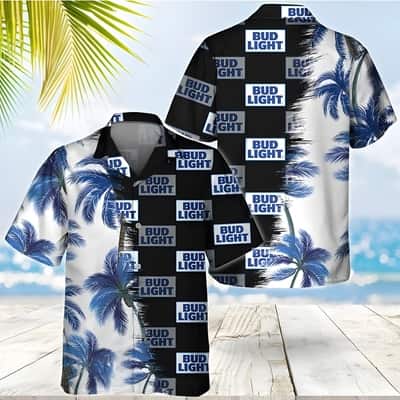 Bud Light Hawaiian Shirt Palm Trees Beer Gift For Beach Lovers