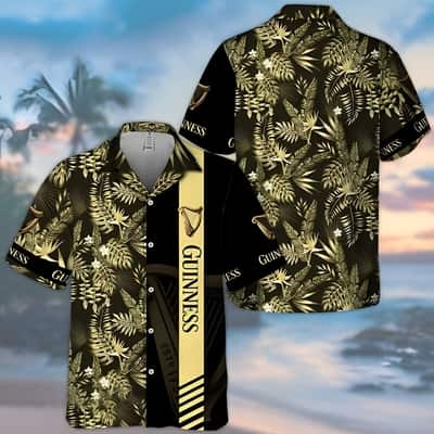 Guinness Beer Hawaiian Shirt Tropical Foliage Beach Lovers Gift