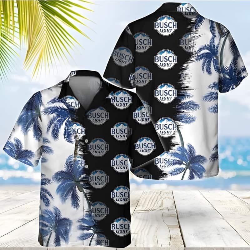 Busch Light Hawaiian Shirt Palm Trees Beach Gift For Friend