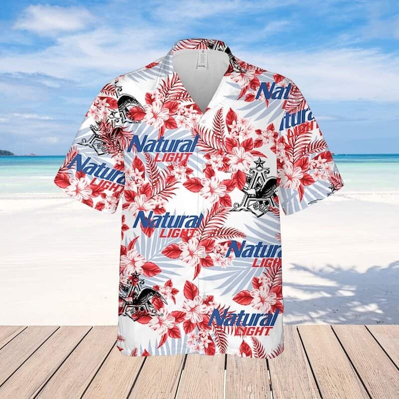 Natural Light Hawaiian Shirt Flowers Pattern Summer Gift For Beach Lovers