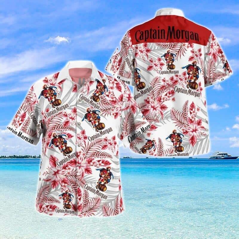 Captain Morgan Hawaiian Shirt Flower Pattern Best Beach Gift
