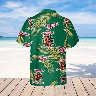 Miller High Life Hawaiian Shirt Palm Leaves Pattern Beer Lovers Gift