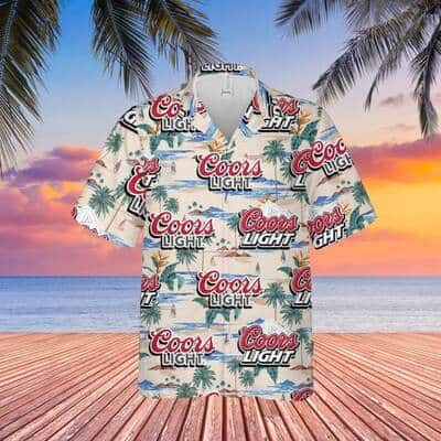 Coors Light Hawaiian Shirt Island Pattern Gift For Beach Trip