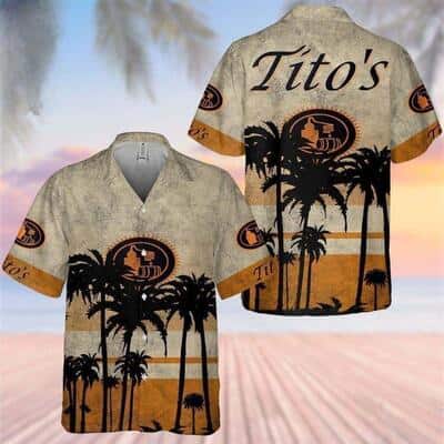 Vintage Tito’s Handmade Vodka Hawaiian Shirt Palm Tree Beach Vacation Gift