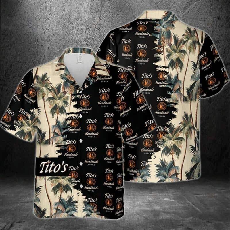 Tito’s Hawaiian Shirt Palm Tree Gift For Vodka Drinkers