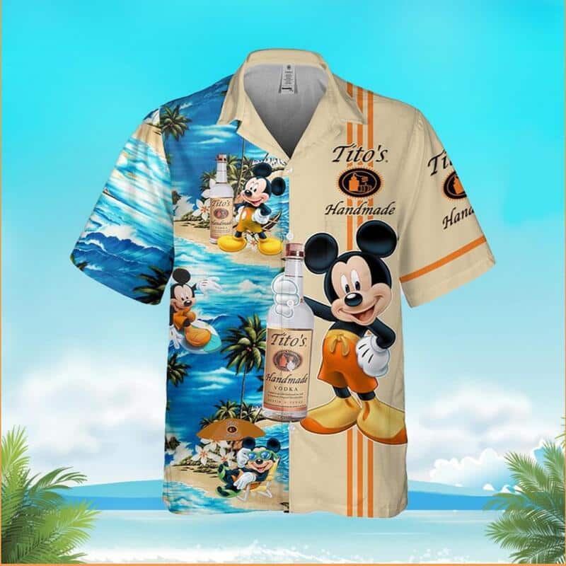 Cool Mickey Mouse Disney Tito’s Handmade Vodka Hawaiian Shirt
