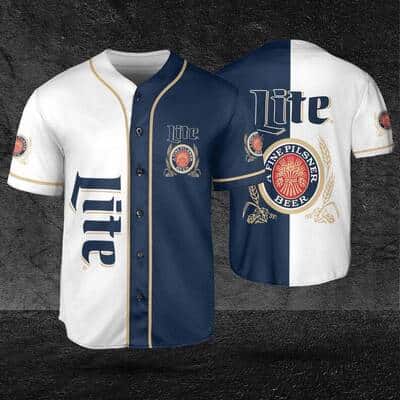 Miller Lite Baseball Jersey A Fine Pilsner Beer Gift For Sport Fans