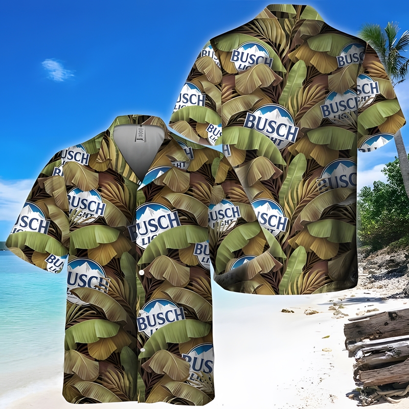 Busch Light Hawaiian Shirt Banana Leaves Beach Lovers Gift