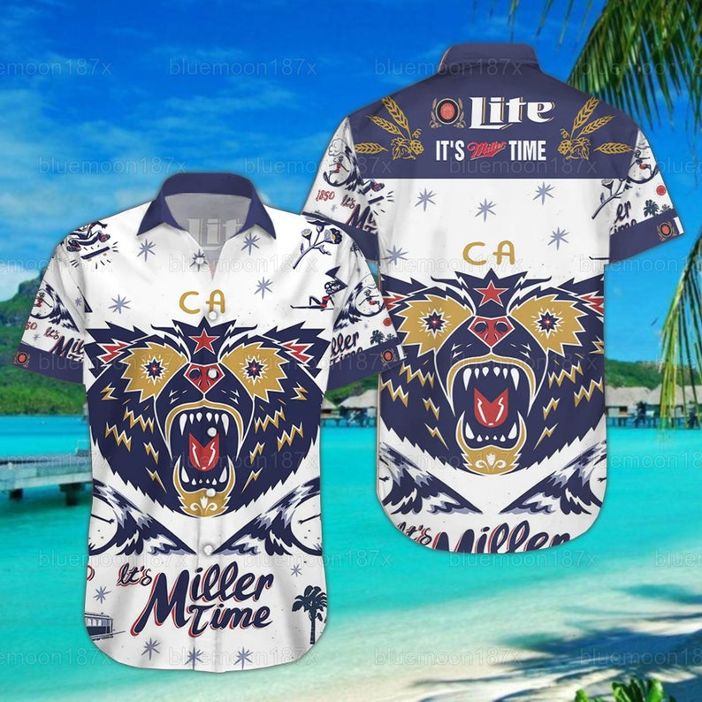 Miller Lite Beer Hawaiian Shirt Father's Day Gift For Beach Lovers