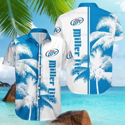 Miller Lite Hawaiian Shirt Summer Gift For Beach Lovers