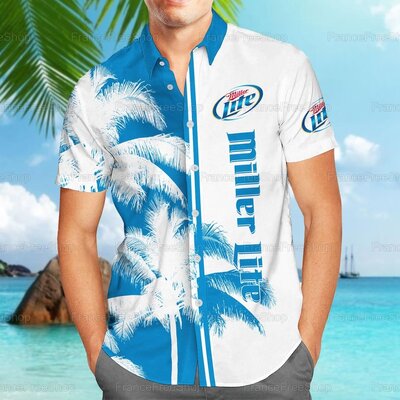 Miller Lite Hawaiian Shirt Summer Gift For Beach Lovers
