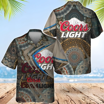 Coors Light Hawaiian Shirt Mandala Pattern Summer Gift For Friend