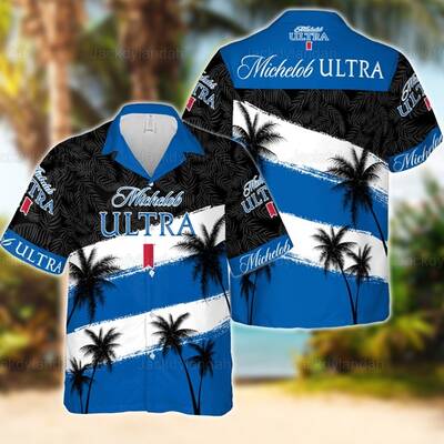 Michelob Ultra Hawaiian Shirt Coconut Tree Practical Beach Gift