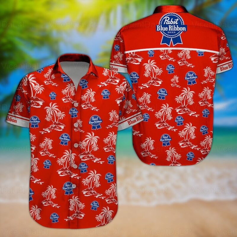 Hot Pabst Blue Ribbon Hawaiian Shirt Beer Gift For Beach Lovers