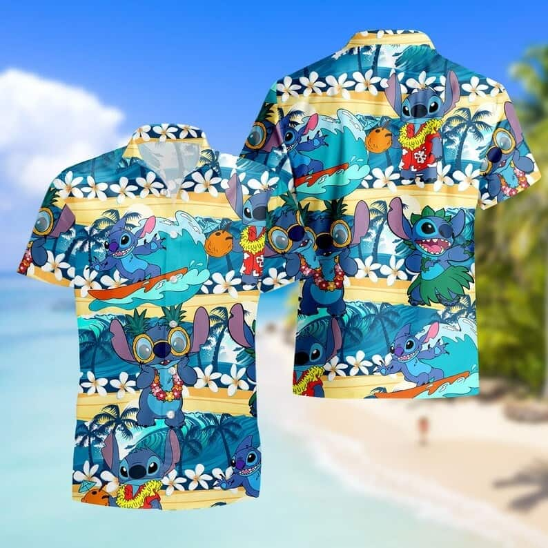 Lilo & Stitch Summer Tropical Stitch Hibiscus Hawaiian Shirt