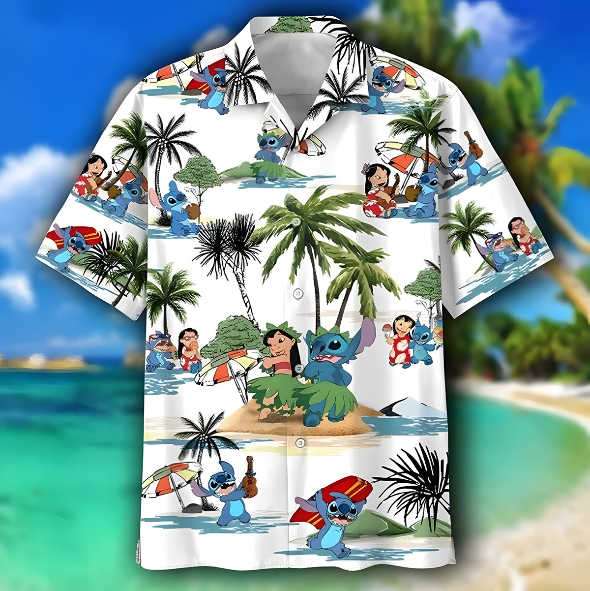 Stitch And Lilo Surfing Hawaiian Shirt Disney Gift For Beach Lovers