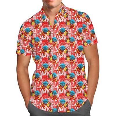 Ironman Superhero Stitch Hawaiian Shirt Gift For Disney Lovers