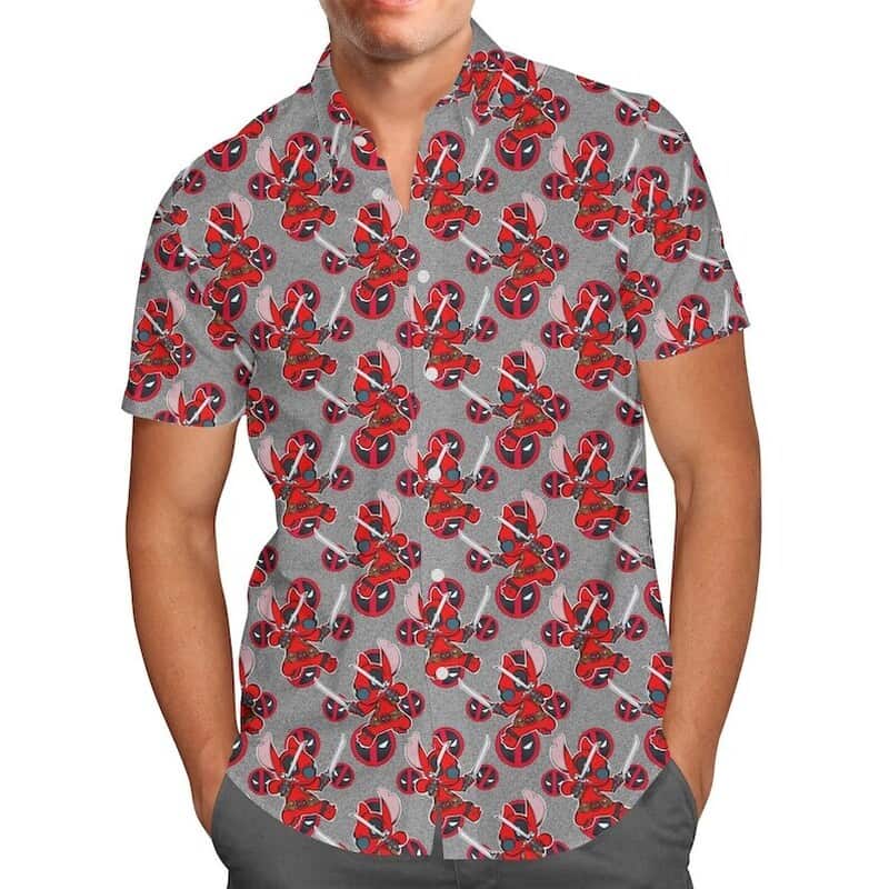 Deadpool Stitch Hawaiian Shirt Summer Gift For Superhero Fans