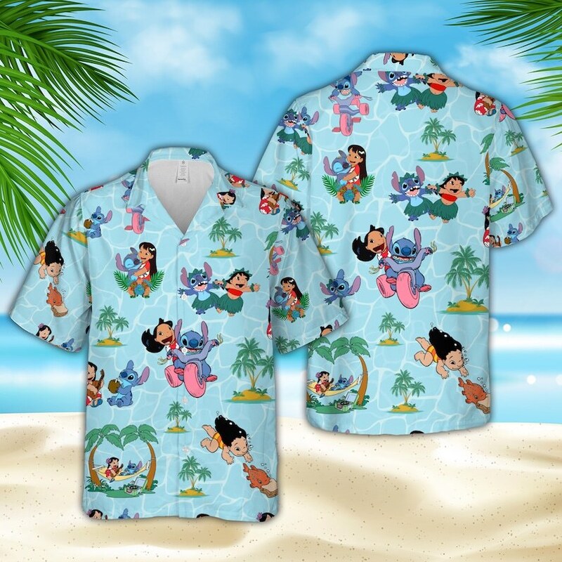 Lilo And Stitch Hawaiian Shirt Tropical Beach Gift