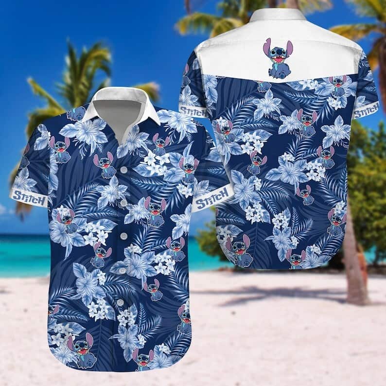 Disney Stitch Hawaiian Shirt Hibiscus Flower Pattern Summer Gift For Friend