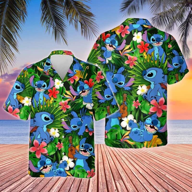 Stitch Hawaiian Shirt Tropical Pattern Beach Vacation Gift