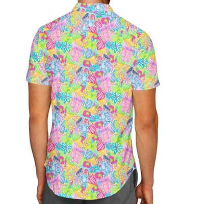Neon Floral Stitch & Angel Hawaiian Shirt