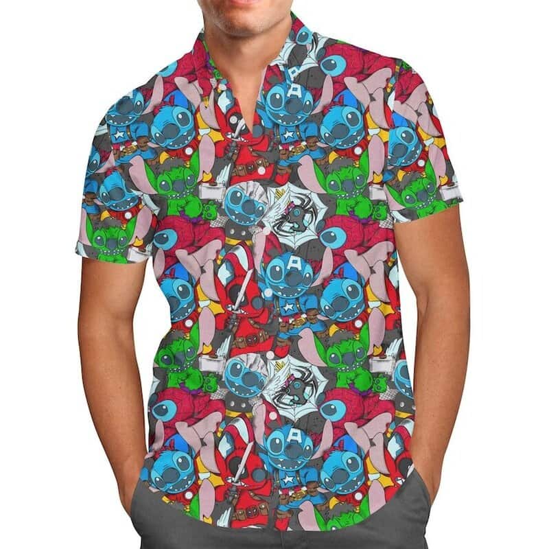 Superhero Stitch Hawaiian Shirt Gift For Disney Lovers Adults
