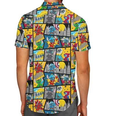 Superhero Stitch Hawaiian Shirt Comic Book Gift For Disney Lovers