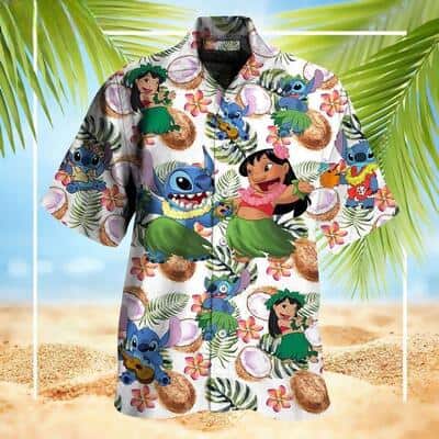 Funny Lilo And Stitch Hawaiian Shirt Tropical Coconut Beach Vacation Gift