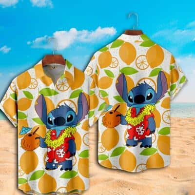 Lilo And Stitch Hawaiian Shirt Orange Pattern Summer Gift For Beach Lovers
