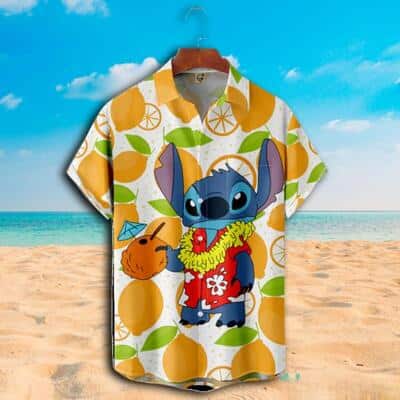 Lilo And Stitch Hawaiian Shirt Orange Pattern Summer Gift For Beach Lovers