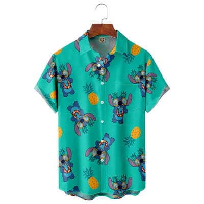 Disney Stitch Hawaiian Shirt Pineapple Pattern Gift For Beach Vacation
