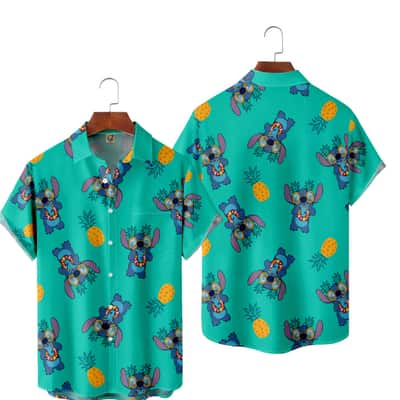 Disney Stitch Hawaiian Shirt Pineapple Pattern Gift For Beach Vacation